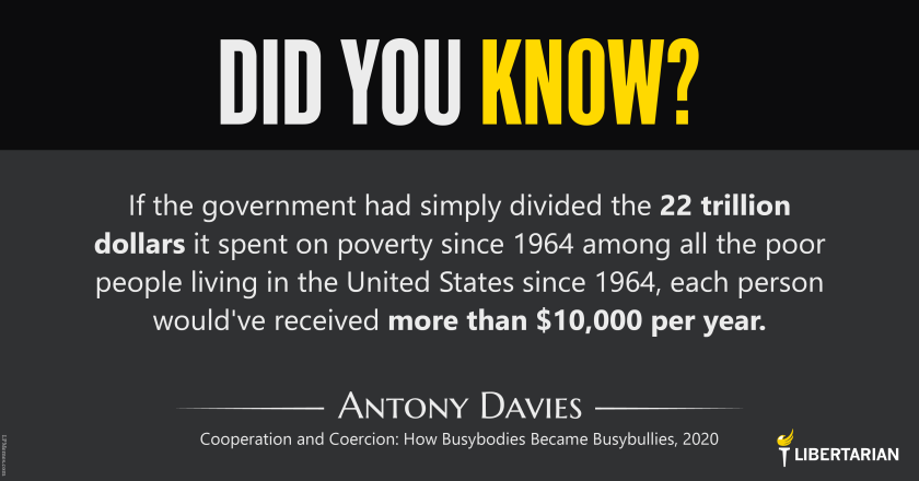 LW1359: Antony Davies – 22 Trillion on Poverty