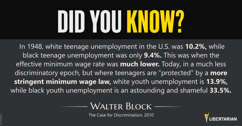 LW1374: Walter Block – Youth Unemployment & Minimum Wage